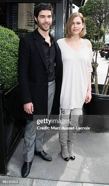 Tahar Rahim and Marie-Josee Croze pose for Romy Schneider And Patrick Dewaere Awards Brunch - 2010 at Hyatt Regency Madeleine on March 29, 2010 in...