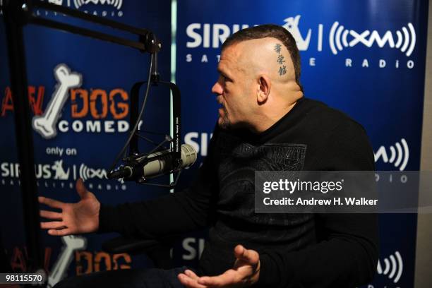 Ultimate fighter Chuck Liddell visits the SIRIUS XM Studio on March 29, 2010 in New York City.