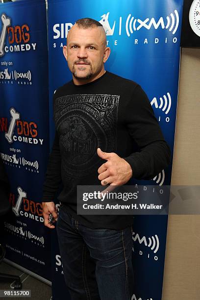 Ultimate fighter Chuck Liddell visits the SIRIUS XM Studio on March 29, 2010 in New York City.