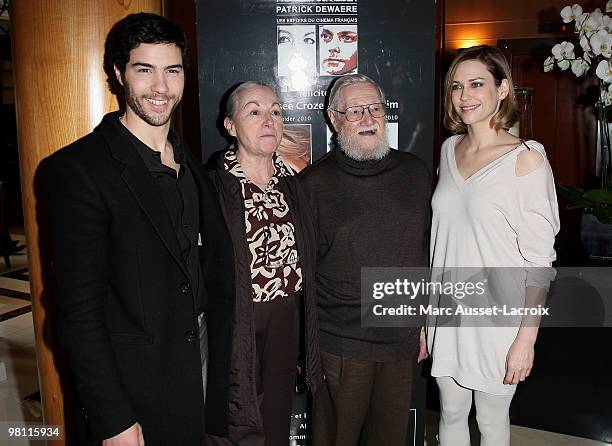 Tahar Rahim and Marlene Moineau and Eugene Moineau and Marie-Josee Croze pose for Romy Schneider And Patrick Dewaere Awards Brunch - 2010 at Hyatt...