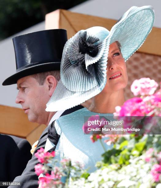 Prince Edward, Earl of Wessex and Sophie, Countess of Wessex attends day 2 of Royal Ascot at Ascot Racecourse on June 20, 2018 in Ascot, England.