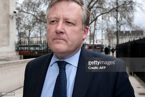 Kevan Jones, the minister responsible for military veterans, returns to the Ministry of Defence building in Whitehall after speaking at the House of...