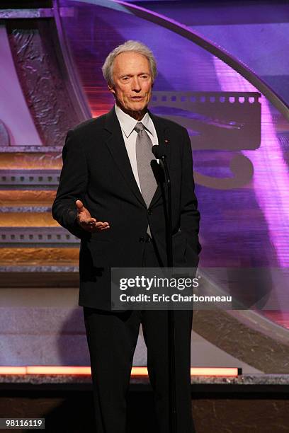 Clint Eastwood at the 24th American Cinematheque Annual Gala Honoring Matt Damon on March 27, 2010 at the Beverly Hilton Hotel in Beverly Hills, CA.