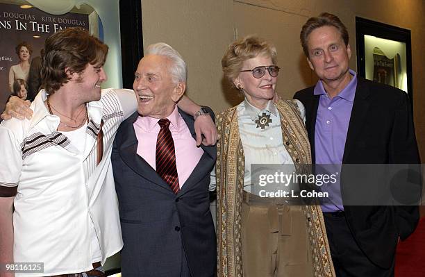 Cameron Douglas, Diana Douglas, Kirk Douglas & Michael Douglas