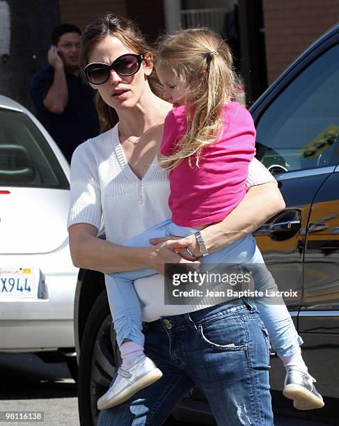 Jennifer Garner and Violet Affleck are seen on March 13, 2010 in Santa Monica, California.