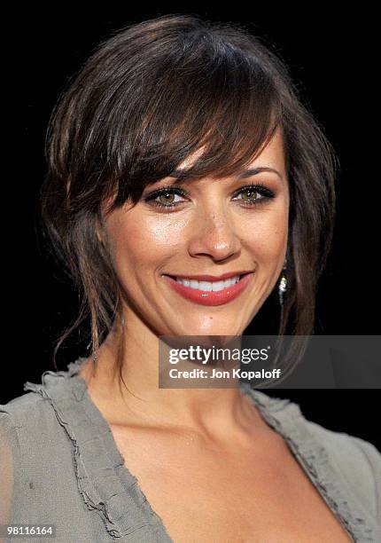 Actress Rashida Jones arrives at the 2010 Vanity Fair Oscar Party held at Sunset Tower on March 7, 2010 in West Hollywood, California.