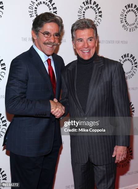 Journalist Geraldo Rivera and television host John Walsh attends the "America's Most Wanted" event at The Paley Center for Media on March 4, 2010 in...