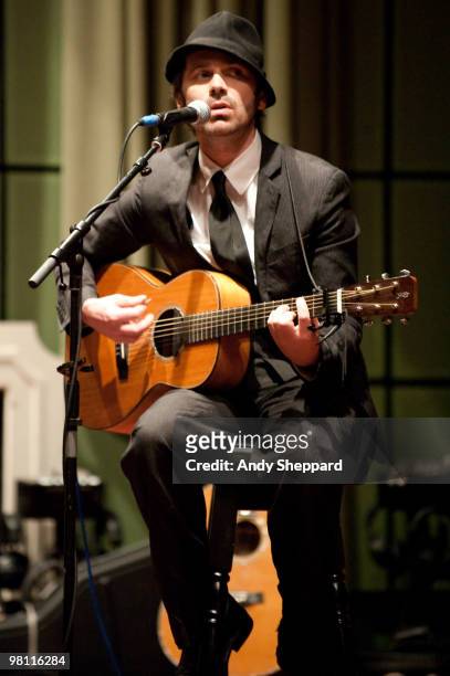 David Saw joins Carly Simon in an exclusive performance for BBC Radio 2 at BBC Maida Vale Studios on March 2, 2010 in London, England.
