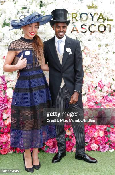 Tania Farah and Sir Mo Farah attend day 2 of Royal Ascot at Ascot Racecourse on June 20, 2018 in Ascot, England.