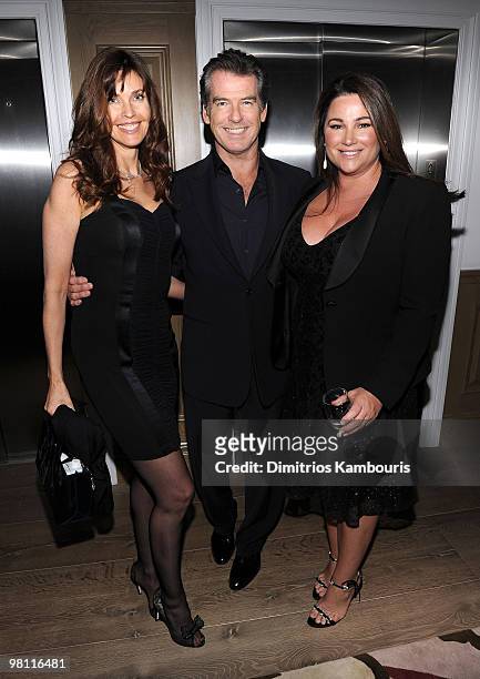 Nicole Miller, Pierce Brosnan and Keely Shaye Smith attend the Cinema Society & Screevision screening of "The Ghost Writer" at the Crosby Street...