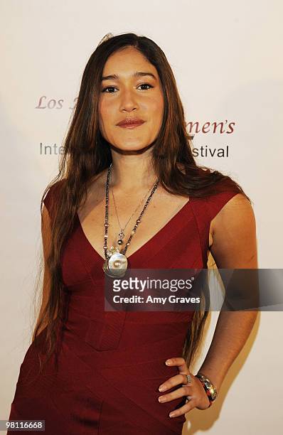 Actress Q'orianka Kilcher attends the Los Angeles Women's International Film Festival Opening Night Gala at Libertine on March 26, 2010 in Los...