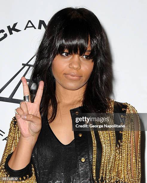 Singer Fefe Dobson attends the 25th Annual Rock And Roll Hall Of Fame Induction Ceremony at the Waldorf=Astoria on March 15, 2010 in New York City.