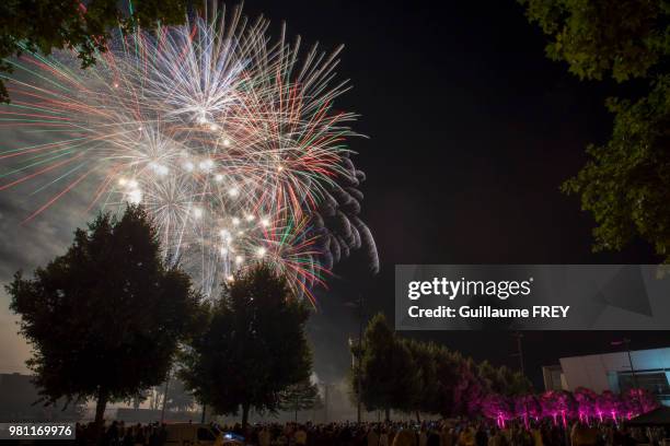 feu d'artifice de mulhouse - mulhouse photos et images de collection