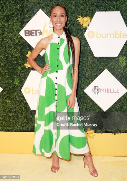 Journalist and editor Elaine Welteroth arrives at the BET Her Awards Presented By Bumble at Conga Room on June 21, 2018 in Los Angeles, California.