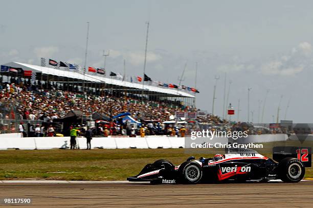 Will Power of Australia, driver of the Verizon Team Penske Dallara Honda drives during the IndyCar Series Honda Grand Prix of St.Petersburg on March...