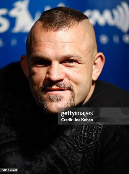 Mixed martial artist Chuck Liddell visits the SIRIUS XM Studio on March 29, 2010 in New York City