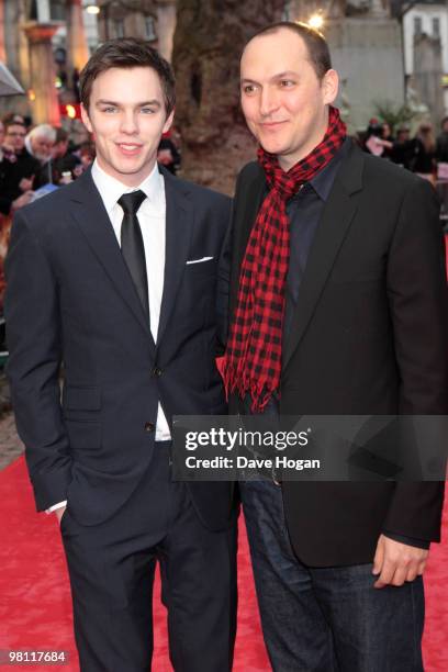 Nicholas Hoult and Louis Letterier arrive at the world premiere of Clash Of The Titans held at the Empire Leicester Square on March 29, 2010 in...