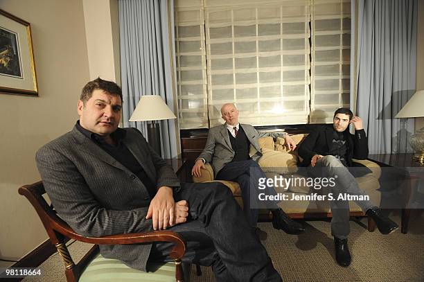Writer Thomas Bidegain, Director Jacques Audiard & Actor Tahar Rahim are photographed in New York for the New York Times.