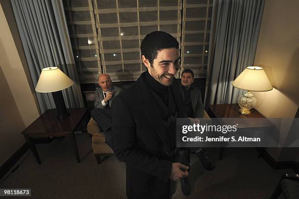 Writer Thomas Bidegain, Director Jacques Audiard & Actor Tahar Rahim are photographed in New York for the New York Times.