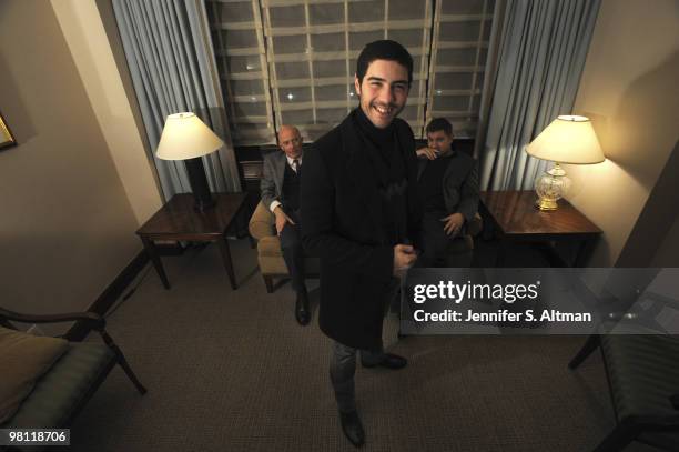 Writer Thomas Bidegain, Director Jacques Audiard & Actor Tahar Rahim are photographed in New York for the New York Times.