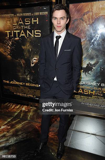 Actor Nicolas Hoult attends the 'Clash Of The Titans' world film premiere at the Empire, Leicester Square on March 29, 2010 in London, England.