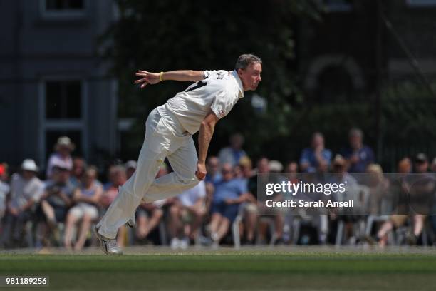 Rikki Clarke of Surrey bowls during day 3 of the Specsavers County Championship Division One match between Surrey and Somerset on June 22, 2018 in...