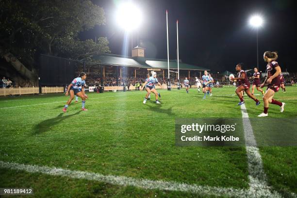 General view is seen during the Women's State of Origin match between New South Wales and Queensland at North Sydney Oval on June 22, 2018 in Sydney,...