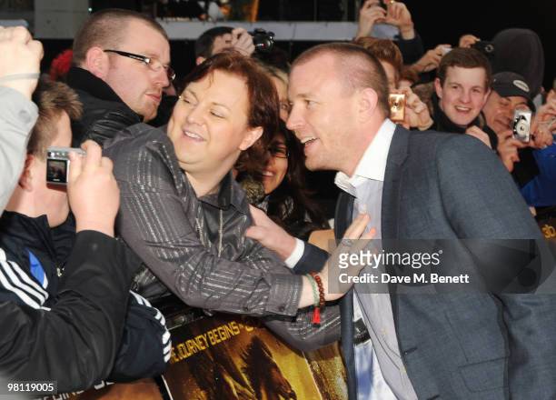 Guy Ritchie arrives at the World premiere of 'Clash Of The Titans' at the Empire Leicester Square on March 29, 2010 in London, England.
