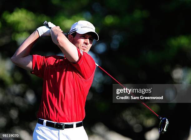 Mike Weir of Canada plays a shot during the first round of the Honda Classic at PGA National Resort And Spa on March 4, 2010 in Palm Beach Gardens,...