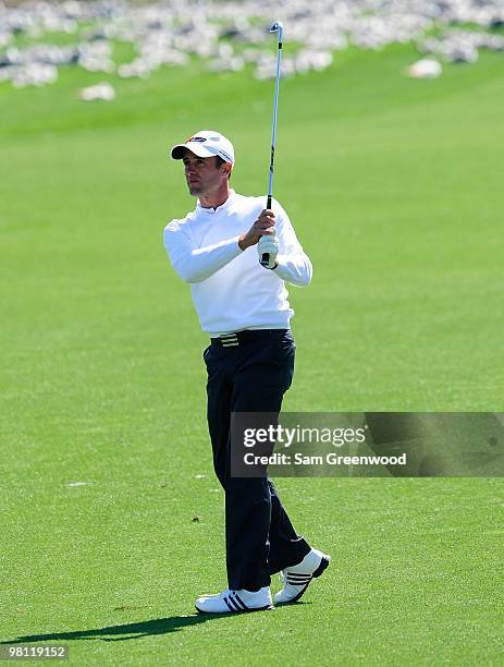 Alex Rocha of Brazil plays a shot during the first round of the Honda Classic at PGA National Resort And Spa on March 4, 2010 in Palm Beach Gardens,...