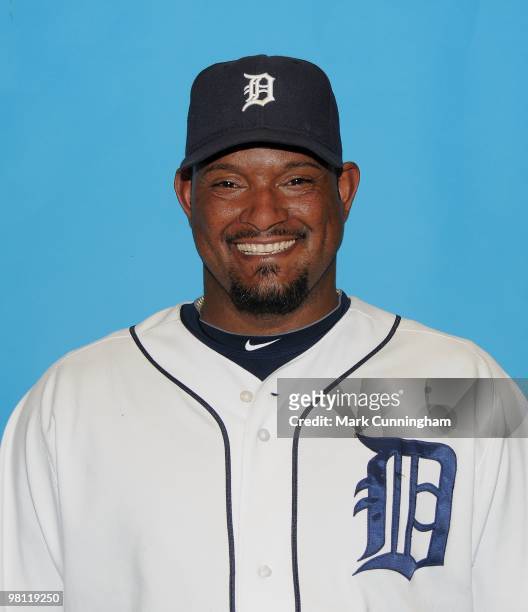 Jose Valverde of the Detroit Tigers poses for a head shot photo before the spring training game against the Toronto Blue Jays at Joker Marchant...