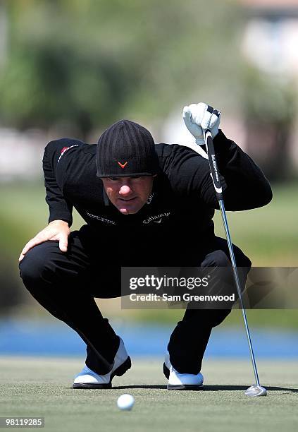 Alex Cejka of Germany plays a shot during the first round of the Honda Classic at PGA National Resort And Spa on March 4, 2010 in Palm Beach Gardens,...