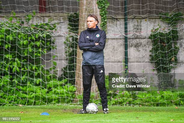 Red Star coach Regis Brouard during the first training session of the new season for Red Star on June 18, 2018 in Paris, France.
