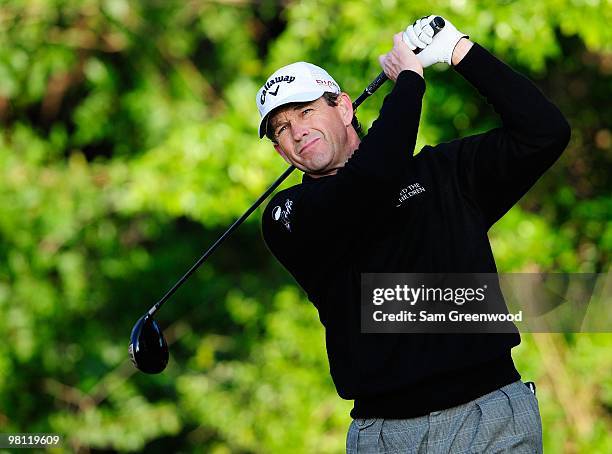 Lee Janzen hits a shot during the first round of the Honda Classic at PGA National Resort And Spa on March 4, 2010 in Palm Beach Gardens, Florida.