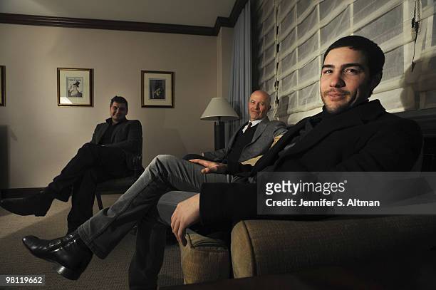 Writer Thomas Bidegain, Director Jacques Audiard & Actor Tahar Rahim are photographed in New York for the New York Times.