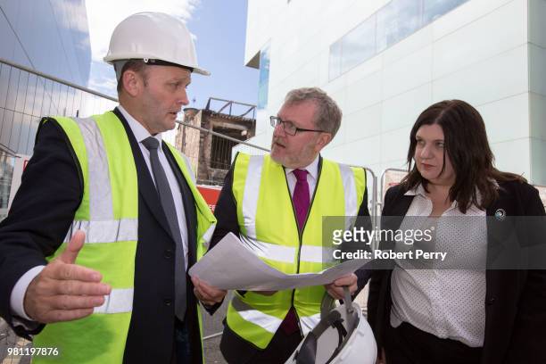 David Mundell , Secretary of State for Scotland visits Glasgow School of Art with Susan Aitken, leader of Glasgow City Council and Raymond Barlow ,...
