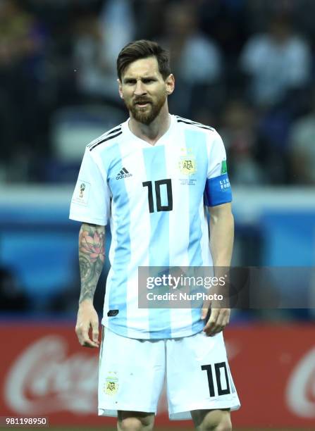 Group D Argentina v Croazia - FIFA World Cup Russia 2018 The disappointment of Lionel Messi at Nizhny Novgorod Stadium, Russia on June 21, 2018.