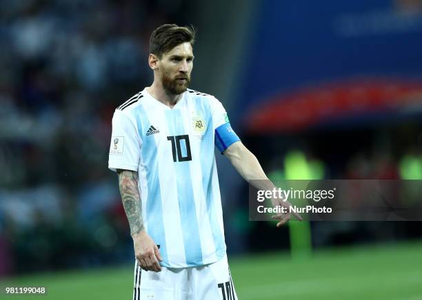 Group D Argentina v Croazia - FIFA World Cup Russia 2018 Lionel Messi at Nizhny Novgorod Stadium, Russia on June 21, 2018.