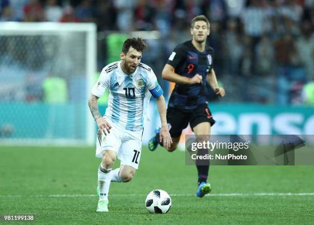 Group D Argentina v Croazia - FIFA World Cup Russia 2018 Lionel Messi in action at Nizhny Novgorod Stadium, Russia on June 21, 2018.