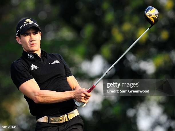 Camilo Villegas of Columbia plays a shot on the 14th hole during the third round of the Honda Classic at PGA National Resort And Spa on March 6, 2010...