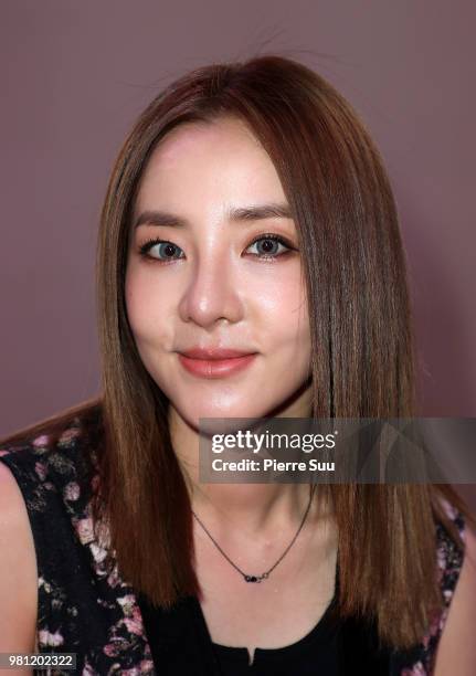 Pop artist Sandara Park attends the Ann Demeulemeester Menswear Spring/Summer 2019 show as part of Paris Fashion Week on June 22, 2018 in Paris,...