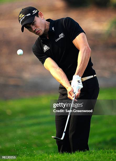 Camilo Villegas of Columbia plays a shot on the 13th hole during the third round of the Honda Classic at PGA National Resort And Spa on March 6, 2010...