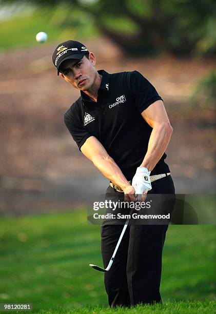 Camilo Villegas of Columbia plays a shot on the 13th hole during the third round of the Honda Classic at PGA National Resort And Spa on March 6, 2010...