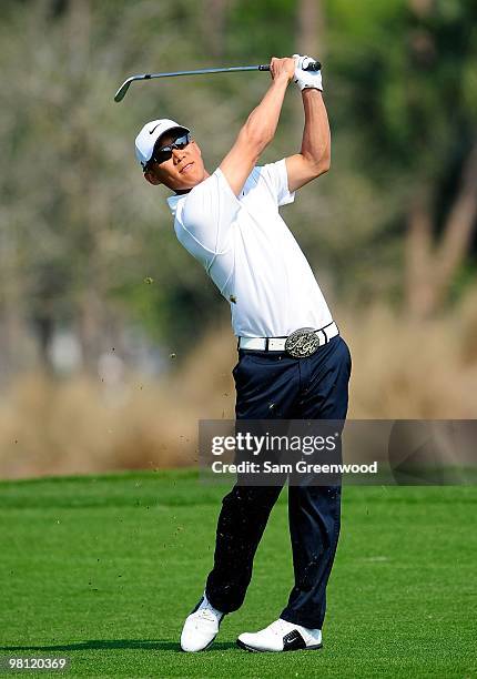 Anthony Kim plays a shot during the third round of the Honda Classic at PGA National Resort And Spa on March 6, 2010 in Palm Beach Gardens, Florida.