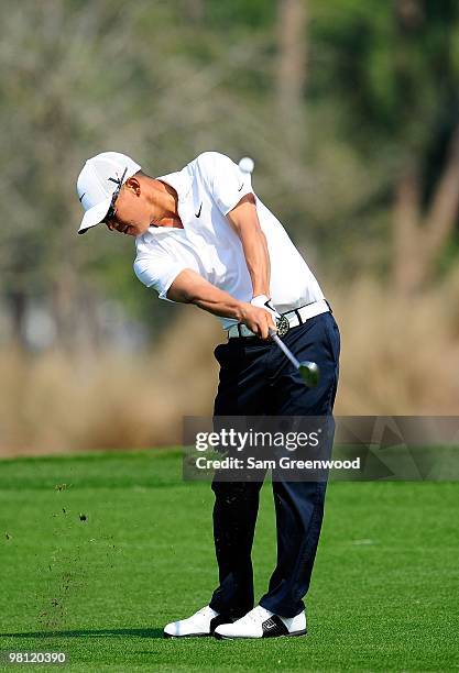 Anthony Kim plays a shot during the third round of the Honda Classic at PGA National Resort And Spa on March 6, 2010 in Palm Beach Gardens, Florida.