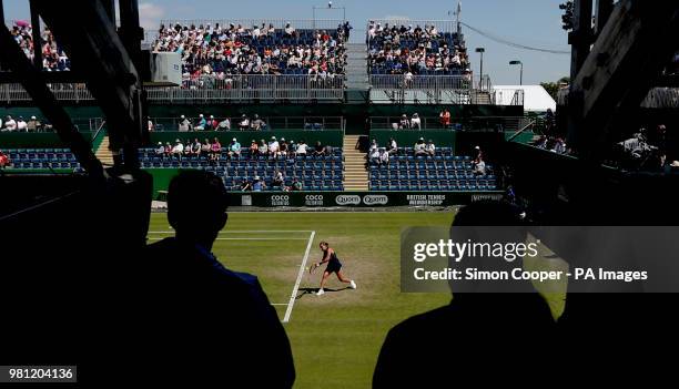 Czech Republic's Barbora Strycova in action during her quarter final against Ukraine's Lesia Tsurenko during day five of the Nature Valley Classic at...