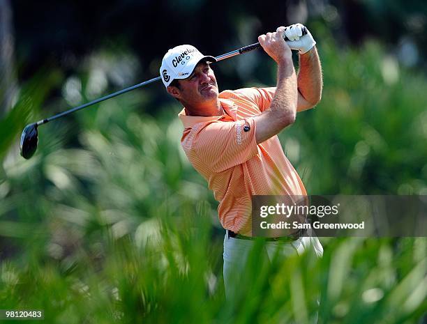 Jerry Kelly plays a shot on the second hole during the third round of the Honda Classic at PGA National Resort And Spa on March 6, 2010 in Palm Beach...