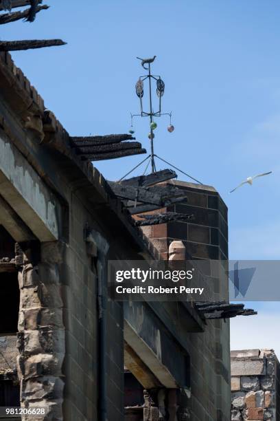 View of some of the damage to the Mackintosh Building at Glasgow School of Art on June 22, 2018 in Glasgow, Scotland. In May 2014 Glasgow School of...