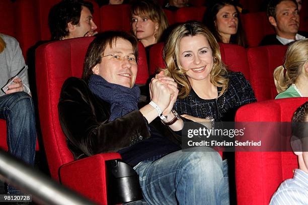 Host Bettina Cramer and husband Michael Cramer attend the premiere of 'Der Kautions-Cop' at CineMaxx at Potsdam Place on March 29, 2010 in Berlin,...