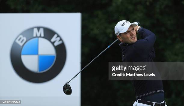 Martin Kaymer of Germnay tees off on the 6th hole during day two of the BMW International Open at Golf Club Gut Larchenhof on June 22, 2018 in...
